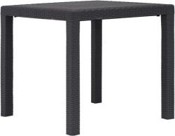 vidaXL Masă de grădină, maro, 79x79x72 cm, plastic, aspect ratan (45603) - vidaxl