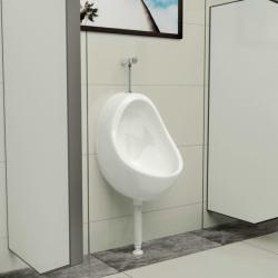 vidaXL Pisoar de perete cu supapă pentru spălare, alb, ceramică (143990)