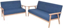 vidaXL Set cu canapele, 2 piese, material textil, albastru (274914)