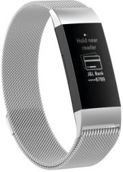 Edman Curea metalica magnetica Edman pentru Fitbit Charge 3 / 4, marimea L, Argintiu