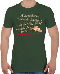 printfashion Horgászat móka és kacagás - Férfi póló - Katonazöld (2613499)