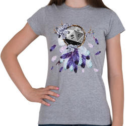 printfashion D20 Álomcsapda (lila) - Női póló - Sport szürke (2627375)