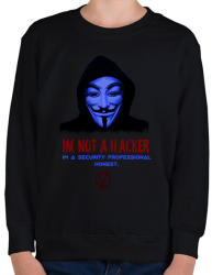 printfashion im a not hacker-anonimus - Gyerek pulóver - Fekete (2621803)