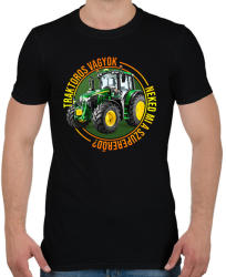 printfashion Traktoros vagyok, neked mi a szupererőd? - Férfi póló - Fekete (2623399)