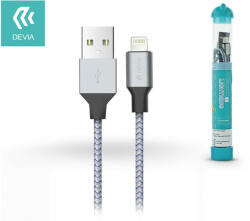 DEVIA USB - Lightning USB töltő- és adatkábel - 1 m-es vezetékkel - Devia Tube Lightning USB 2.4A - ezüst/kék - nextelshop