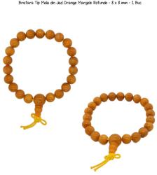  Bratara Tip Mala din Jad Orange Margele Rotunde - 8 x 8 mm - 1 Buc