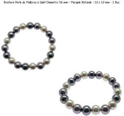  Bratara Perle de Mallorca si Sidef Diametru 56 mm - Margele Rotunde - 10 x 10 mm - 1 Buc