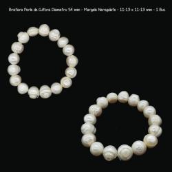 Bratara Perle de Cultura Diametru 54 mm - Margele Neregulate - 11-13 x 11-13 mm - 1 Buc