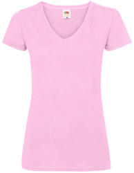 Fruit of the Loom Női póló Csapott ujjú Fruit of the Loom Valueweight V-Neck T Lady-Fit - XS, Világos rózsaszín (pink)