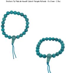  Bratara Tip Mala din Hawolit Colorat Margele Rotunde - 8 x 8 mm - 1 Buc