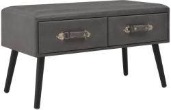 vidaXL Bancă cu sertare, gri, 80 cm, piele ecologică (277078)