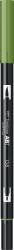 Tombow Marker caligrafic 2 in 1, ABT Dual Brush Pen, dark olive Tombow ABT-158 (ABT-158)