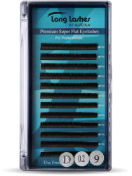 Long Lashes Premium Super Flat műszempilla D / 0, 2 - 9mm (LLSFD7200009) - alveolashop