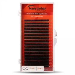 Long Lashes Extreme Volume Selyem műszempilla CC/0, 05-8-9-10-11-12-13-14mm (LLEVSCC9050000) - alveolashop