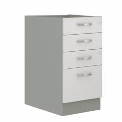 TEMPO KONDELA Alsó szekrény, fehér magas fényű fehér, PRADO 40 D 4S