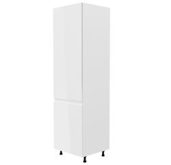 TEMPO KONDELA Hűtő beépítő szekrény, fehér/fehér extra magasfényű, balos, AURORA D60ZL - kondela