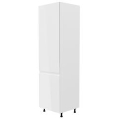 TEMPO KONDELA Hűtő beépítő szekrény, fehér/fehér extra magasfényű, balos, AURORA D60ZL