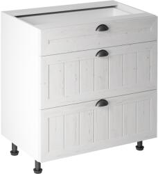 TEMPO KONDELA Alsószekrény három fiókkal D80S3, fehér/sosna andersen, PROVANCE