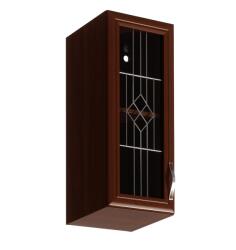 TEMPO KONDELA Felsőszekrény G30S üveggel, balos, dió Milano, SICILIA