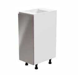 TEMPO KONDELA Alsószekrény, fehér/szürke extra magasfényű, balos, AURORA D30