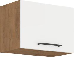 TEMPO KONDELA Felső szekrény, lancelot tölgy / fehér extra magas fényű HG, VEGA 50 GU-36 1F