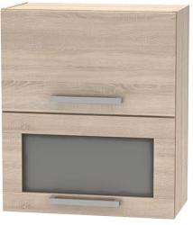 TEMPO KONDELA Billenő felsőszekrény üveggel 2DV, tölgy sonoma, NOVA PLUS NOPL-009-OH