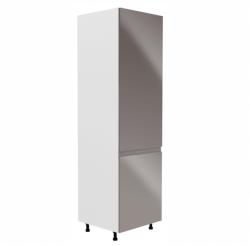TEMPO KONDELA Hűtőgép szekrény, fehér/szürke extra magasfényű, jobbos, AURORA D60R - kondela