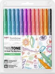 Tombow Markere TwinTone 12 culori pastel Tombow WS-PK-12P-2 (WS-PK-12P-2)