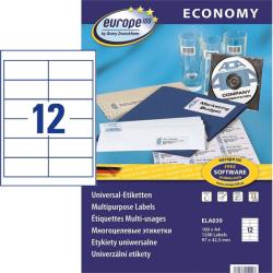 Avery Zweckform 97*42, 3 mm-es Avery Zweckform A4 íves etikett címke, fehér színű (100 ív/doboz) (ELA039) - dunasp