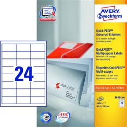 Avery Zweckform 64, 6*33, 8 mm-es Avery Zweckform A4 íves etikett címke, fehér színű (200 ív/doboz) (3658-200) - dunasp