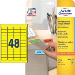 Avery Zweckform 45, 7*21, 2 mm-es Avery Zweckform A4 íves etikett címke, sárga színű (20 ív/doboz) (L6041-20) - dunasp