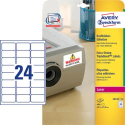 Avery Zweckform 63, 5*33, 9 mm-es Avery Zweckform A4 íves etikett címke, fehér színű (20 ív/doboz) (L6141-20) - dunasp