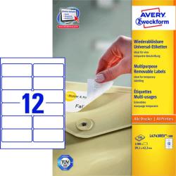 Avery Zweckform 99, 1*42, 3 mm-es Avery Zweckform A4 íves etikett címke, fehér színű (100 ív/doboz) (L4743REV-100) - dunasp