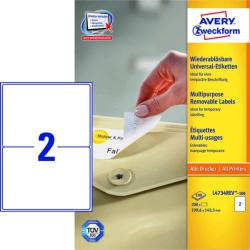 Avery Zweckform 199, 6*143, 5 mm-es Avery Zweckform A4 íves etikett címke, fehér színű (100 ív/doboz) (L4734REV-100) - dunasp