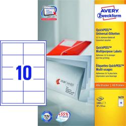 Avery Zweckform 97*55 mm-es Avery Zweckform A4 íves etikett címke, fehér színű (100 ív/doboz) (3679) - dunasp