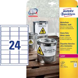 Avery Zweckform 63, 5*33, 9 mm-es Avery Zweckform A4 íves etikett címke, fehér színű (8 ív/doboz) (L4773-8) - dunasp
