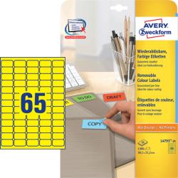 Avery Zweckform 38, 1*21, 2 mm-es Avery Zweckform A4 íves etikett címke, sárga színű (20 ív/doboz) (L4793-20) - dunasp