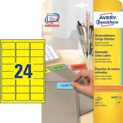 Avery Zweckform 63, 5*33, 9 mm-es Avery Zweckform A4 íves etikett címke, sárga színű (20 ív/doboz) (L6035-20) - dunasp