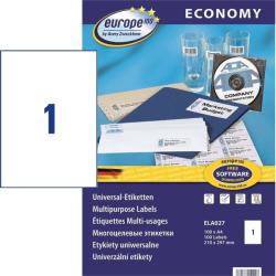 Avery Zweckform 210*297 mm-es Avery Zweckform A4 íves etikett címke, fehér színű (100 ív/doboz) (ELA027) - dunasp