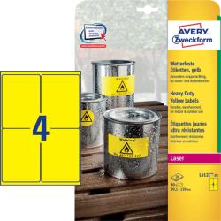 Avery Zweckform 99, 1*139 mm-es Avery Zweckform A4 íves etikett címke, sárga színű (20 ív/doboz) (L6127-20) - dunasp