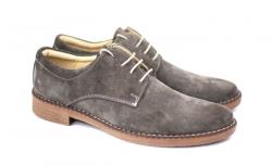 Rovi Design Pantofi gri barbati casual - eleganti din piele naturala intoarsa - CARLO G (855G)