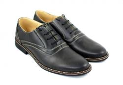 Rovi Design Pantofi barbati casual piele naturala, culoare neagra - P37NA (P37NA)