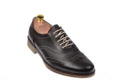 Lucianis style Pantofi barbati oxford, eleganti din piele naturala maro - 870MBOX (870MBOX)
