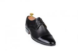 Ellion Pantofi de gala barbati, eleganti, din piele naturala in combinatie cu piele lac - 016BOXLAC (016BOXLAC)