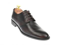 Dyany Shoes Pantofi barbati eleganti din piele naturala maro cu siret - 588ML (588ML)
