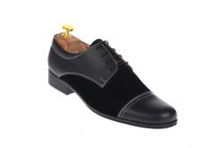 Rovi Design Pantofi barbati eleganti din piele naturala combinata, culoare neagra, P34N2N (P34N2N)