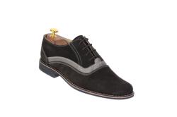 Rovi Design Pantofi barbati casual din piele naturala intoarsa, culoare gri inchis, P37GRIVEL (P37GRIVEL)