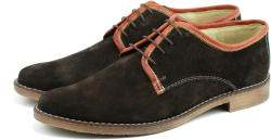Rovi Design Pantofi barbati casual - eleganti din piele naturala intoarsa maro - PA80MMVEL (PA80MMVEL)