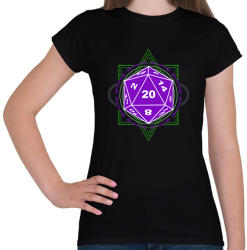 printfashion Sci-Fi D20 (Lila-Zöld) - Női póló - Fekete (2654297)