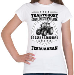 printfashion TRAKTOROS SZÜLINAP - Február - Női póló - Fehér (2646847)